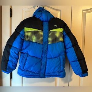 Vertical 9 Jackets Vibrant Blue and Black Kids Puffer Jacket